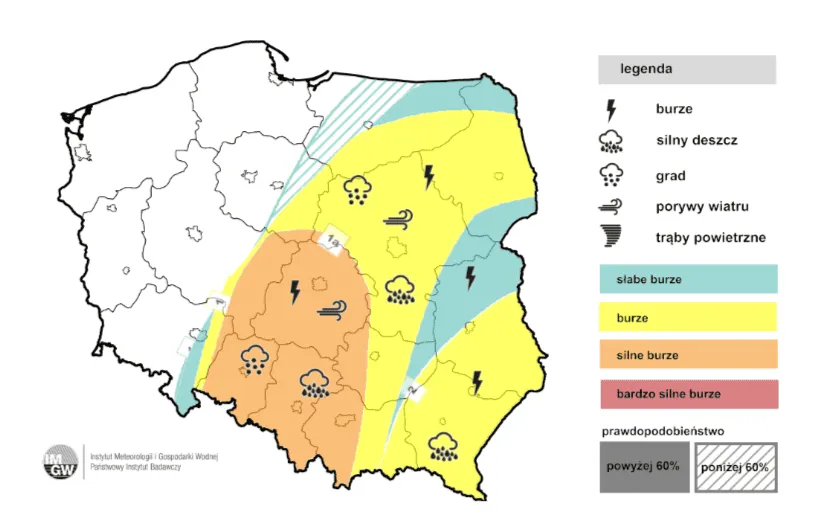 Nadchodzi załamanie pogody, do Polski zbliżają się burze i ulewy. Pilne alerty RCB dla dwunastu województw