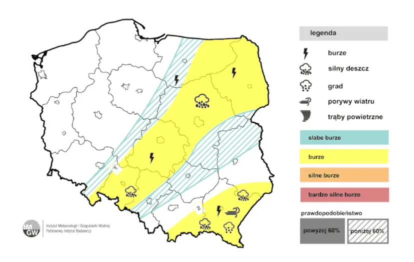 Nadchodzi załamanie pogody, do Polski zbliżają się burze i ulewy. Pilne alerty RCB dla dwunastu województw