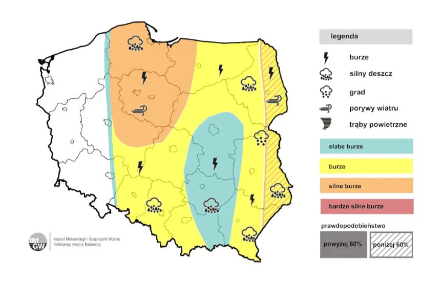Nadchodzi załamanie pogody, do Polski zbliżają się burze i ulewy. Pilne alerty RCB dla dwunastu województw