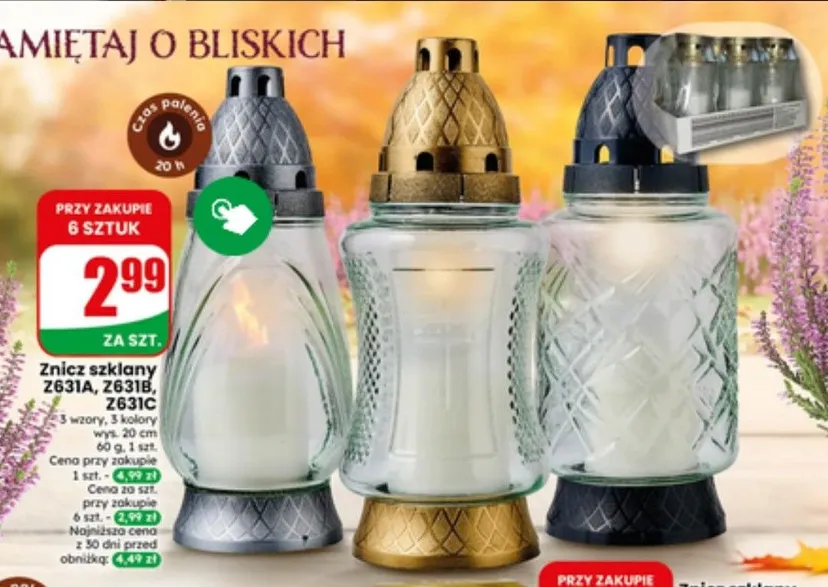 Promocyjna oferta Dino na Wszystkich Świętych. Kupisz więcej, niższa cena za znicz