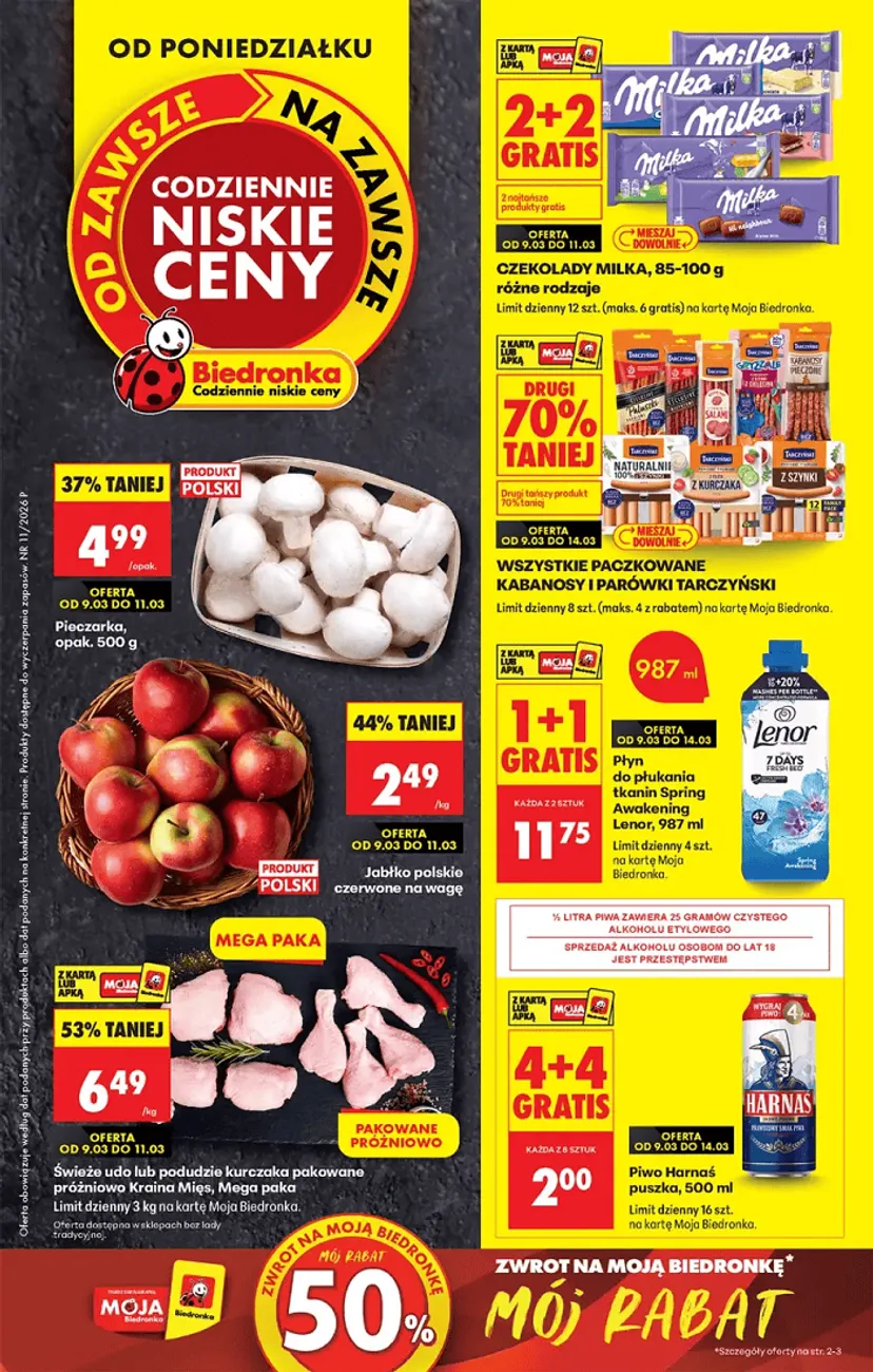 Wielka promocja w Biedronce "1+1" na kultowe marki. W sklepach tłumy, wszyscy robią zapasy