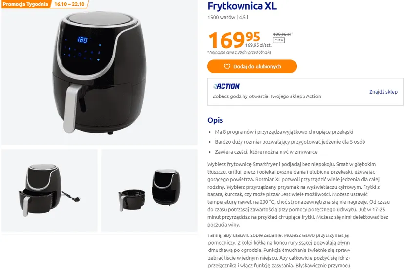 Zaczęło się w Action. Jesienna wyprzedaż i frytkownica w niskiej cenie