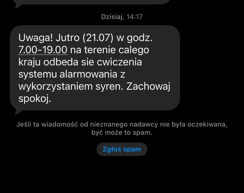 W Polsce rozbrzmią syreny alarmowe. Alert RCB ujawnia szczegóły