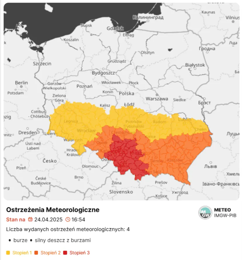 Wprowadzono trzy stopnie zagrożenia. Najgorzej będzie na południu Polski