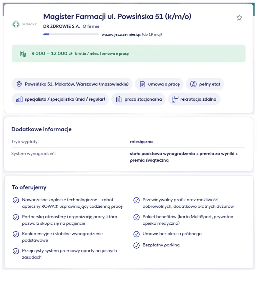Farmaceuci mogą dostać nawet 9,5 tys. zł na rękę. Sprawdziliśmy oferty