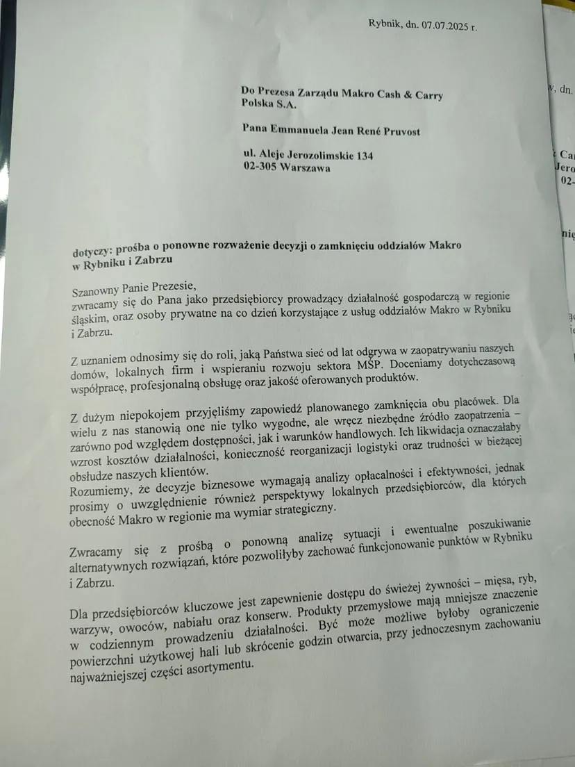 Śląski biznes ma plan na uratowanie Makro. Mamy pismo do prezesa: "wskazujemy alternatywę"