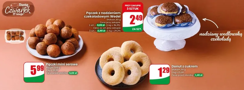W tłusty czwartek w Dino nie przepłacisz. Pączki w okazyjnych cenach