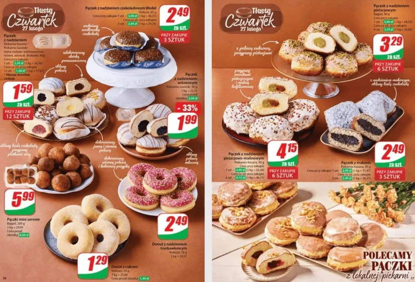 W tłusty czwartek w Dino nie przepłacisz. Pączki w okazyjnych cenach