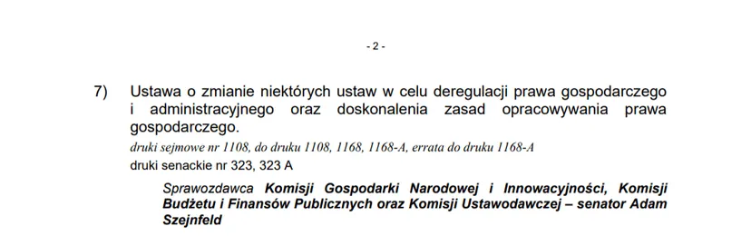 Deregulacja z licznymi poprawkami. Senat ma zastrzeżenia, chodzi m.in. o pożyczki