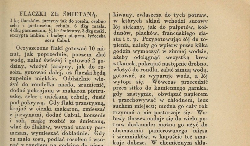 Właśnie zjadłem najlepsze flaki w życiu. Niech się schowa majeranek i pulpeciki. Przepis z 1931 r. to zupełnie inne danie