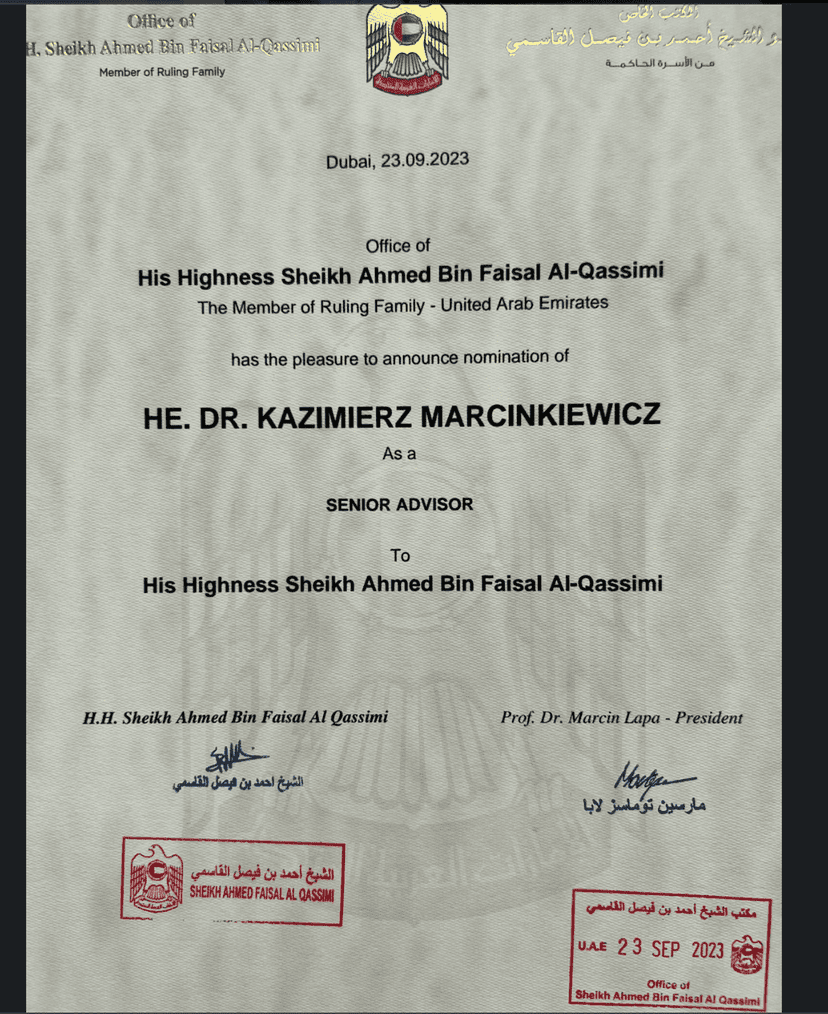 Były premier Polski będzie pracował w Dubaju. Został doradcą szejka