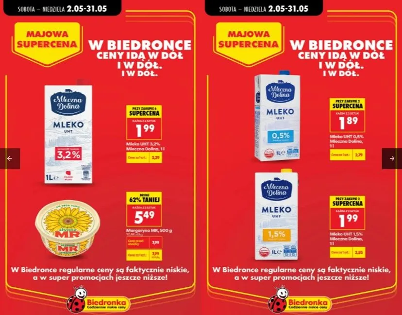 "Majowa Supercena" w Biedronce. Ceny ulubionych produktów poszybują w dół, ale trzeba się spieszyć