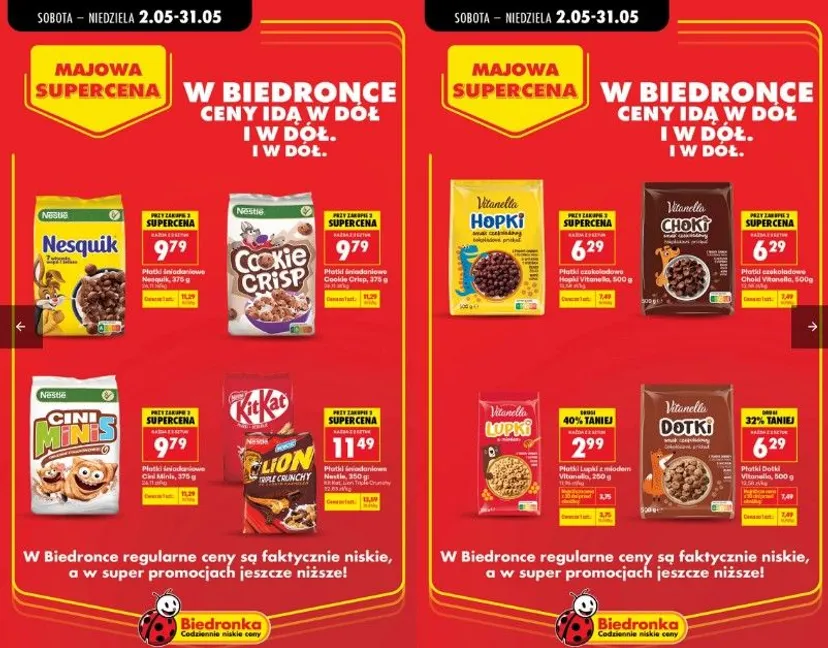 "Majowa Supercena" w Biedronce. Ceny ulubionych produktów poszybują w dół, ale trzeba się spieszyć