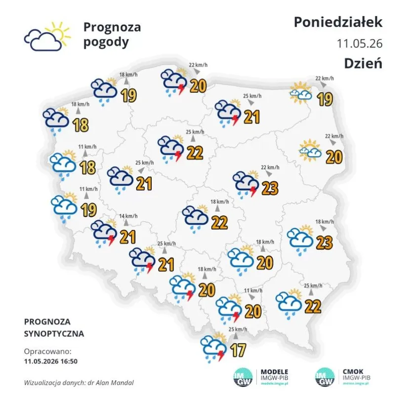 Koniec pięknej wiosny. IMGW ostrzega przed załamaniem pogody, tutaj zagrzmi najmocniej