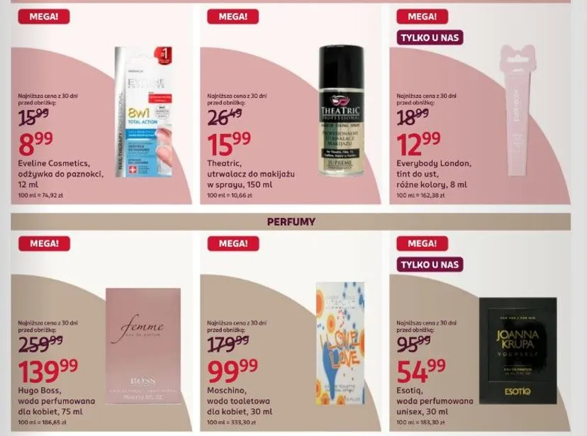 Tylko do 15 lipca promocja w Rossmannie. 80 zł zniżki na uwielbiane perfumy