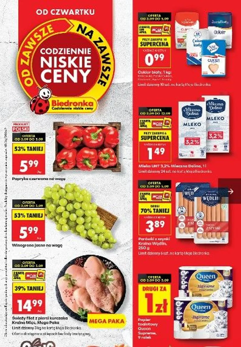 Od dziś Biedronka odpala promocję. Cukier za 0,99 zł i rabaty do -52 proc. to nie wszystko