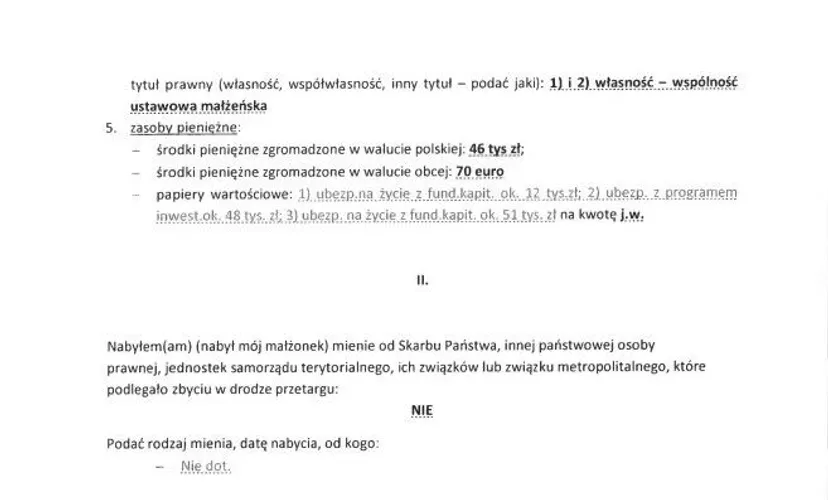 Majątek Macieja Berka. Kredyty w dwóch bankach i 63 tys. zł oszczędności