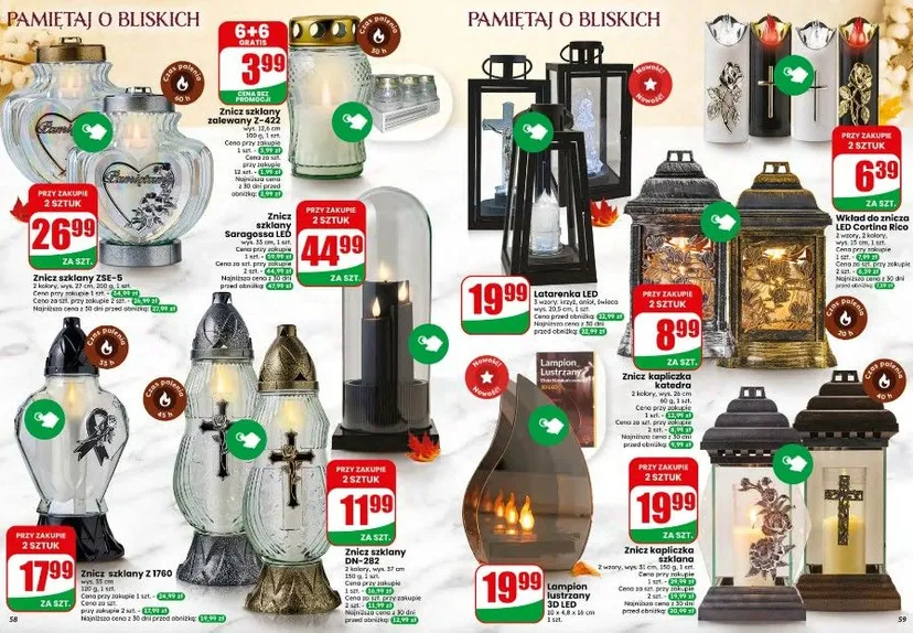 Dino rusza z promocjami na Wszystkich Świętych, akcja 6+6, znicze w zestawie już od 2,49 zł/szt., a kultowe kwiaty poniżej 10 zł