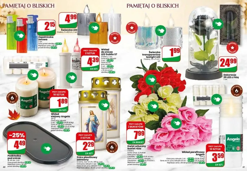 Dino rusza z promocjami na Wszystkich Świętych, akcja 6+6, znicze w zestawie już od 2,49 zł/szt., a kultowe kwiaty poniżej 10 zł