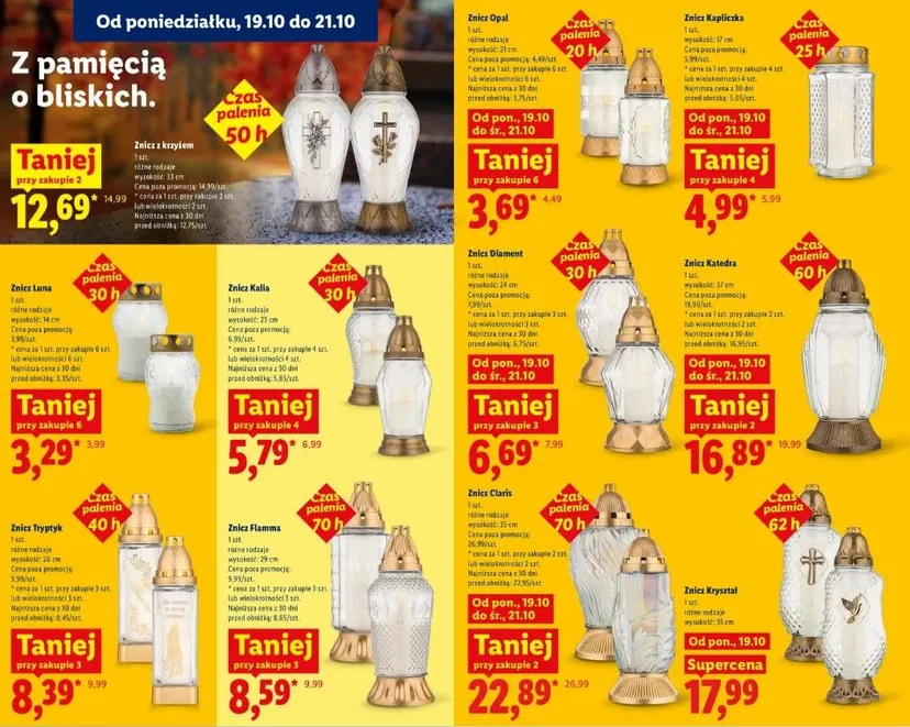 Nowe promocje w Lidlu na Wszystkich Świętych. Znicze już od 3,29 zł, promocje 3+1, a chryzantemy dosłownie za grosze
