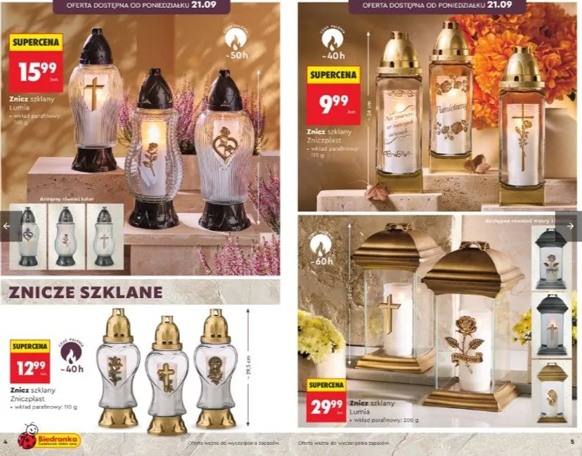 Nowe promocje w Biedronce na Wszystkich Świętych. Znicze już od 9,99 zł, promocje 4+4, a chryzantemy za symboliczne grosze