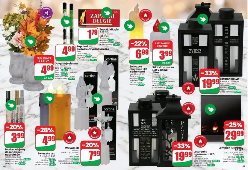 Oferta Dino na Wszystkich Świętych. Chryzantemy i znicze za ułamek ceny, czas tylko do wtorku