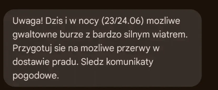 "Możliwe przerwy w dostawie prądu". Lepiej się przygotować, rozesłano alerty