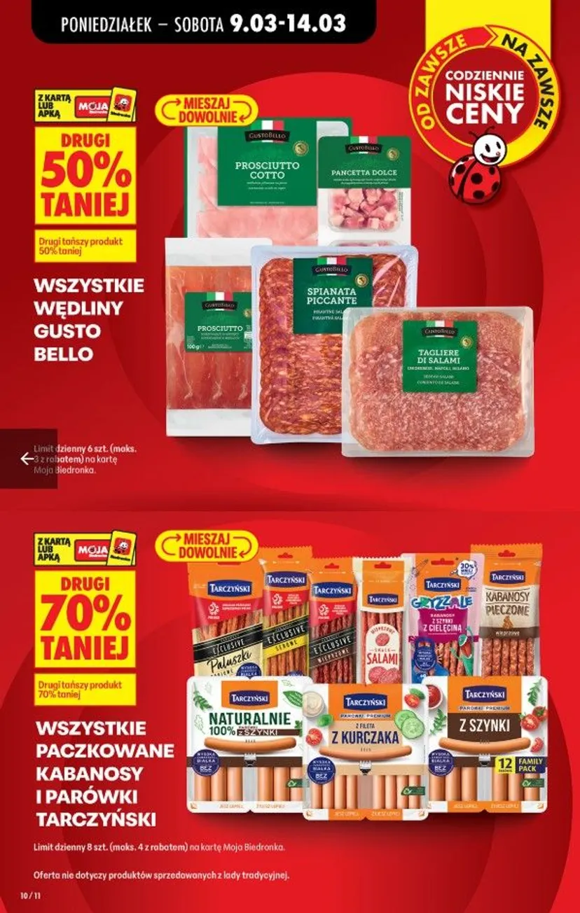Od poniedziałku w Biedronce za 1 zł. "5+5 gratis" i tańsze mięso. Klienci będą brać po kilka sztuk