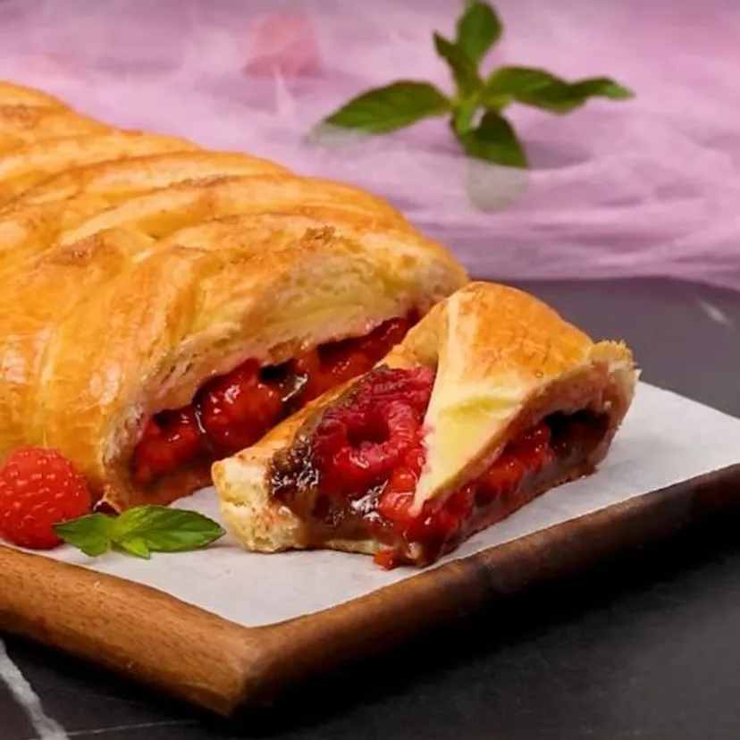 Posmaruj ciasto francuskie kremem i ułóż maliny. Rodzina ciągle prosi mnie o ten deser