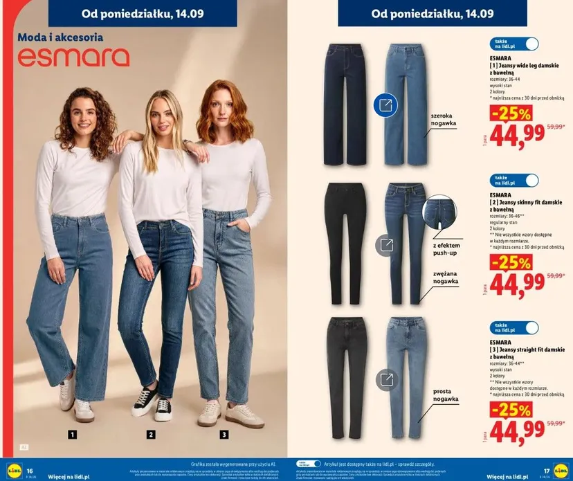 Od 14 września znane marki w ofercie Lidla. Jeansy 25% taniej i torebki za 109,99 zł to będzie cenowy hit