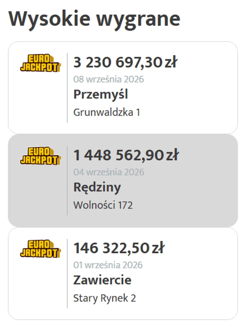 Polska ma nowego milionera. Wielka wygrana w Eurojackpot, tutaj kupiono szczęśliwy los
