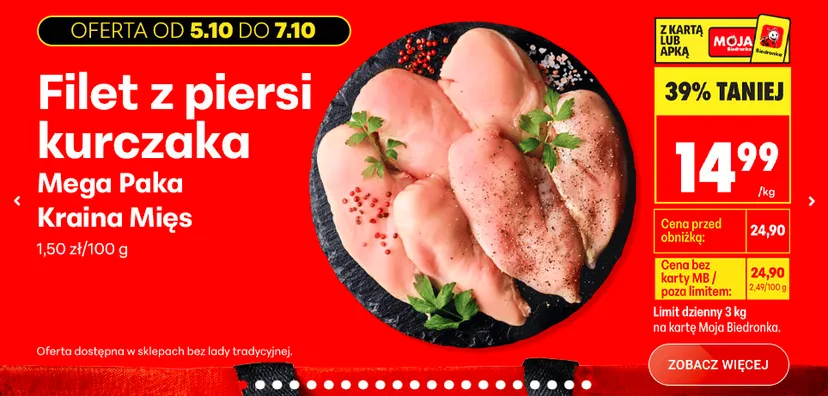 Promocyjne szaleństwo w Biedronce tylko do 7 października. Klienci wykupują mięso i nabiał