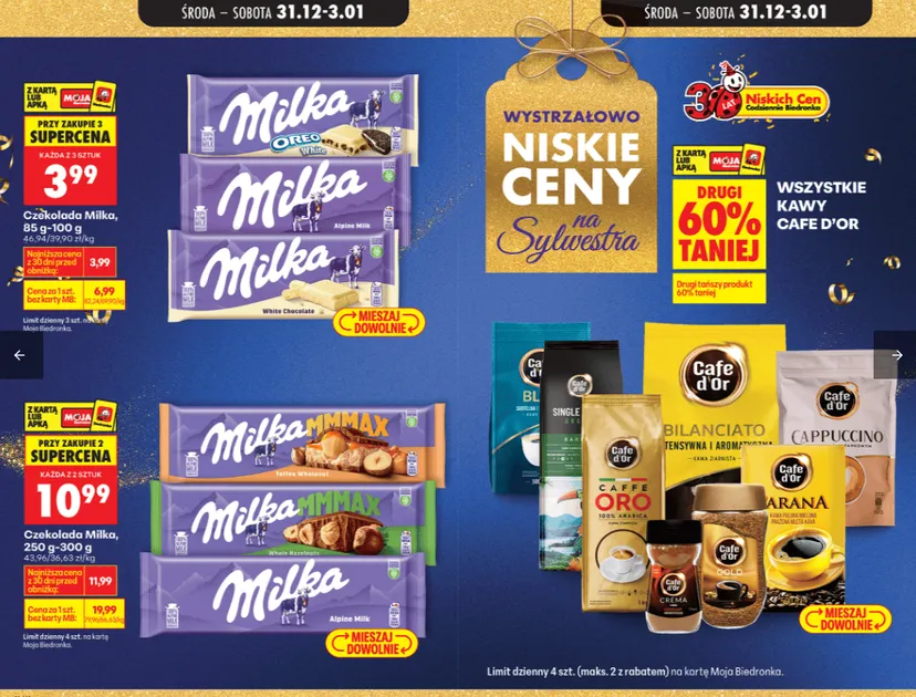 Biedronka idzie na całość w Sylwestra. Oferty "1+1 gratis" i zniżki do 70 proc. Polacy popędzą na zakupy