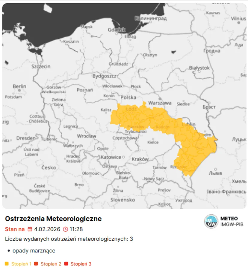 Fala marznących opadów wkrótce uderzy w Polskę. W tej części kraju będzie najgorzej