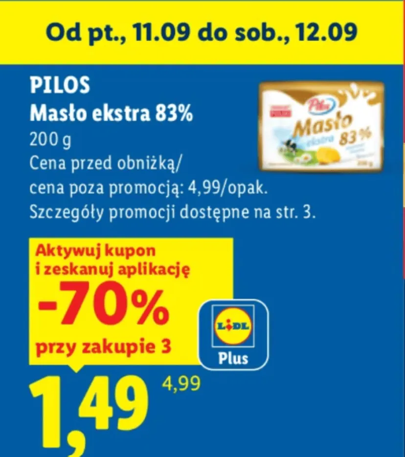 Od piątku w Lidlu promocja na masło. Po spełnieniu warunków będzie tańsze o 70 procent