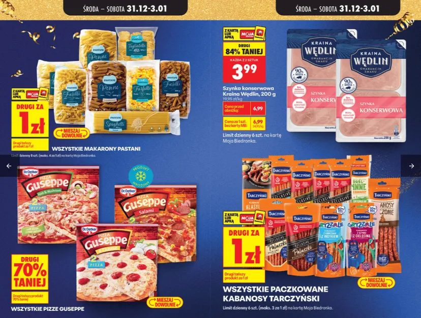 Biedronka idzie na całość w Sylwestra. Oferty "1+1 gratis" i zniżki do 70 proc. Polacy popędzą na zakupy
