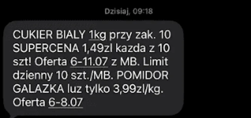 Biedronka rozsyła SMS-y do klientów. Spektakularne obniżki cen, ale są limity. Warto się pospieszyć