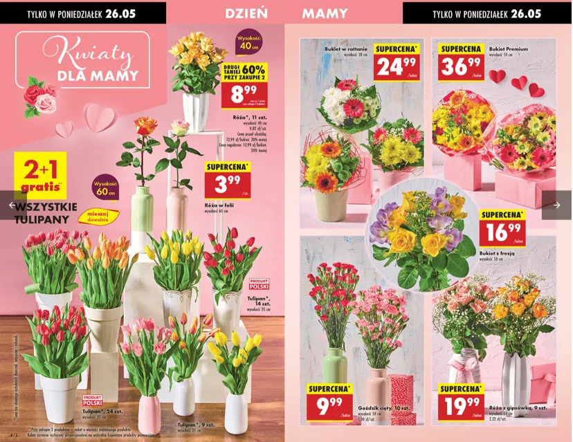 Polacy jeżdżą po Biedronkach i wykupują. Kwiaty, słodkości i upominki na Dzień Matki w specjalnych cenach
