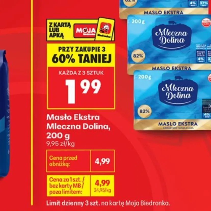 Masło za 1,99 zł, kiełbasa 72 proc. taniej. Biedronka szaleje