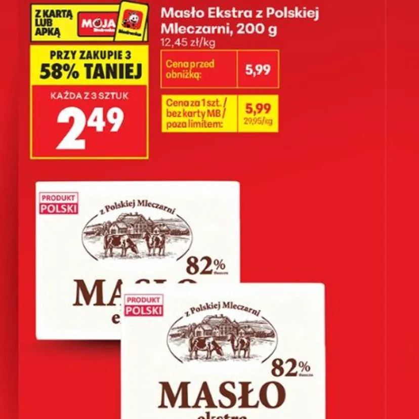 Od rana trwa wielka wyprzedaż masła. Zapłaciłam 99 groszy za kostkę