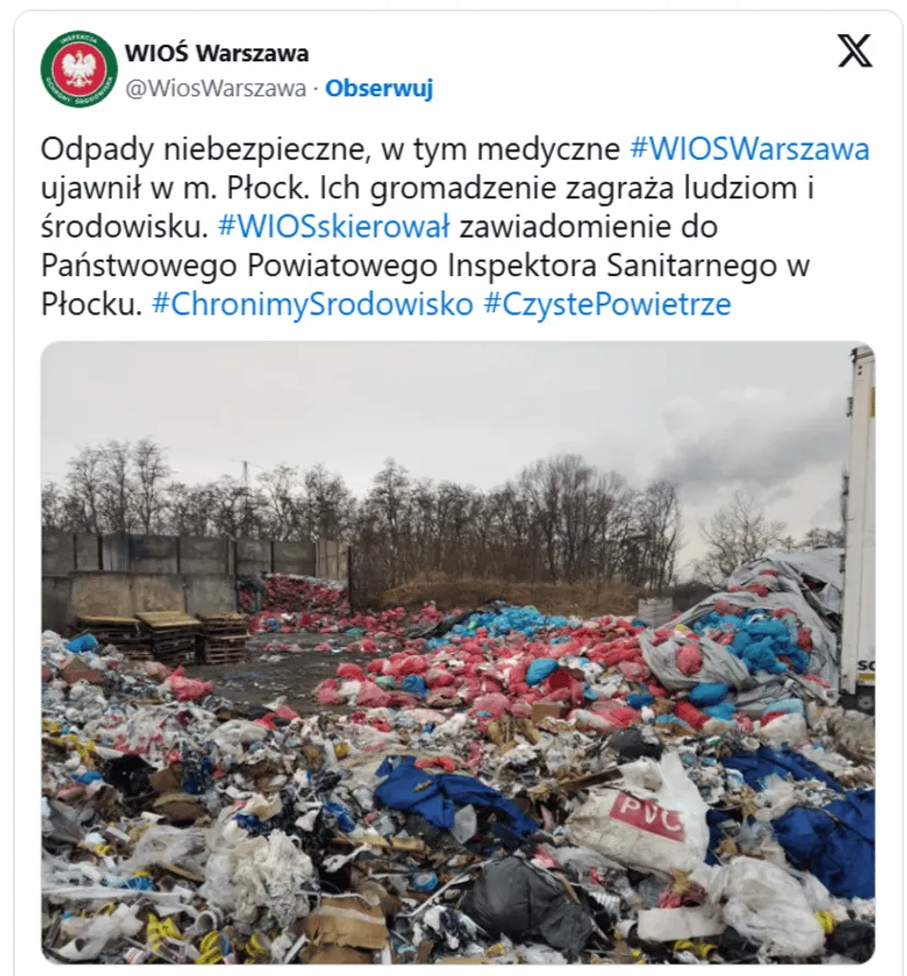 Skontrolowano nielegalne składowisko śmieci. Kara najwyższa z możliwych