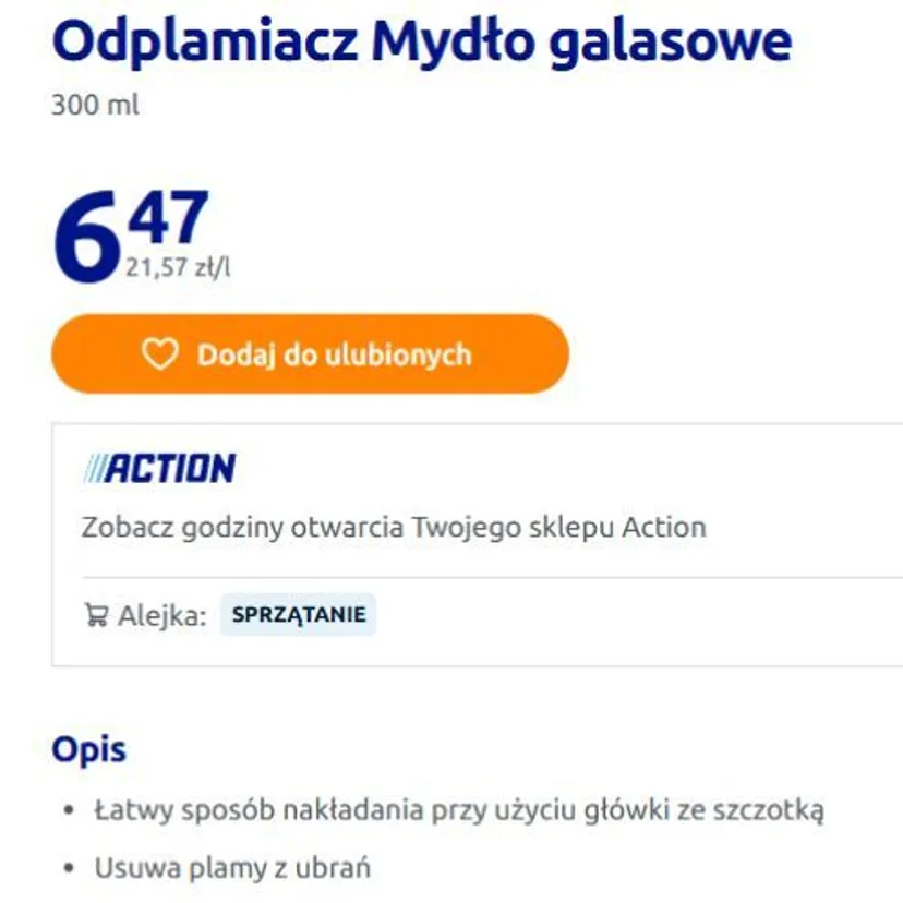 Odplamiacz z Action za 6,47 zł. 3 razy taniej niż w Rossmanie. Usuwa każdą plamę z jedzenia
