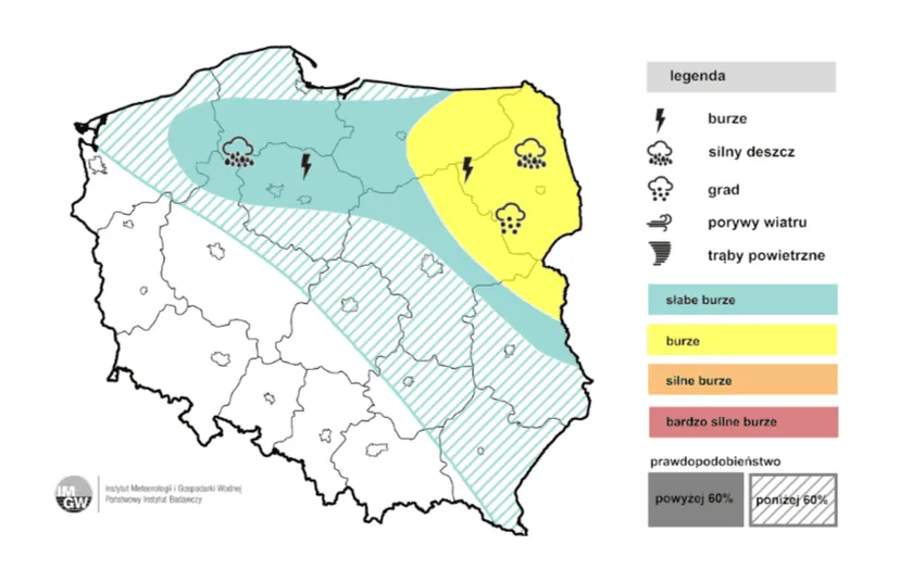 Nad Polskę nadciągają silne deszcze i burze. Pilne ostrzeżenia IMGW dla ośmiu województw