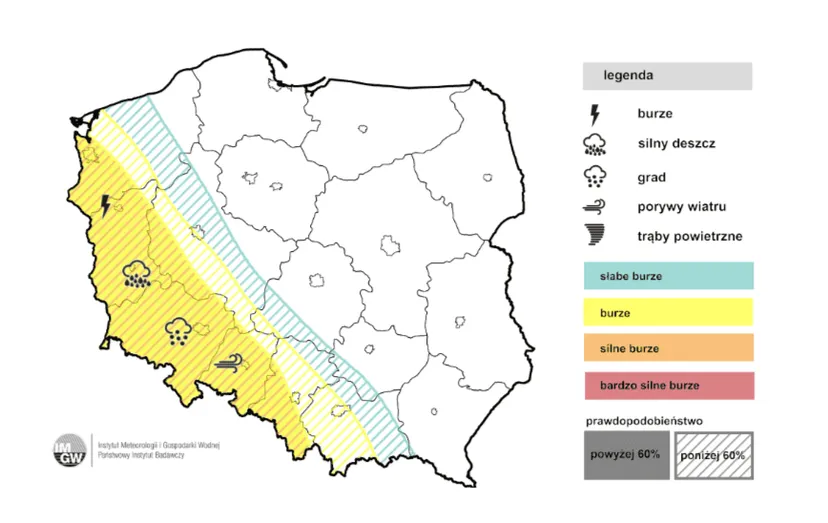 Nad Polskę nadciągają silne deszcze i burze. Pilne ostrzeżenia IMGW dla ośmiu województw