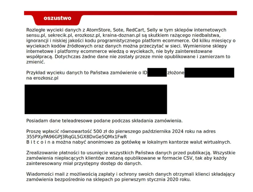 Klienci sex shopów zagrożeni. Państwowy instytut ostrzega: wyciekły dane, dochodzi do ataków
