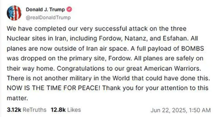 USA zaatakowały Iran. Donald Trump wygłosił orędzie do narodu