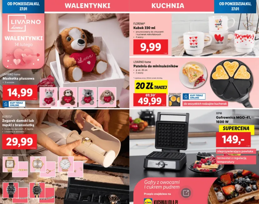 Lidl już szykuje się na walentynki. W najnowszej gazetce same hity