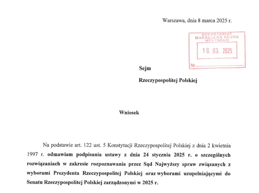 Może być problem z wyborami. Prezydent zawetował ustawę