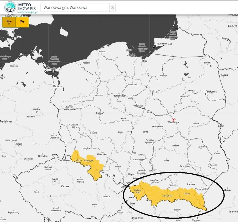 Załamanie pogody w trzech województwach. Wydano ostrzeżenia