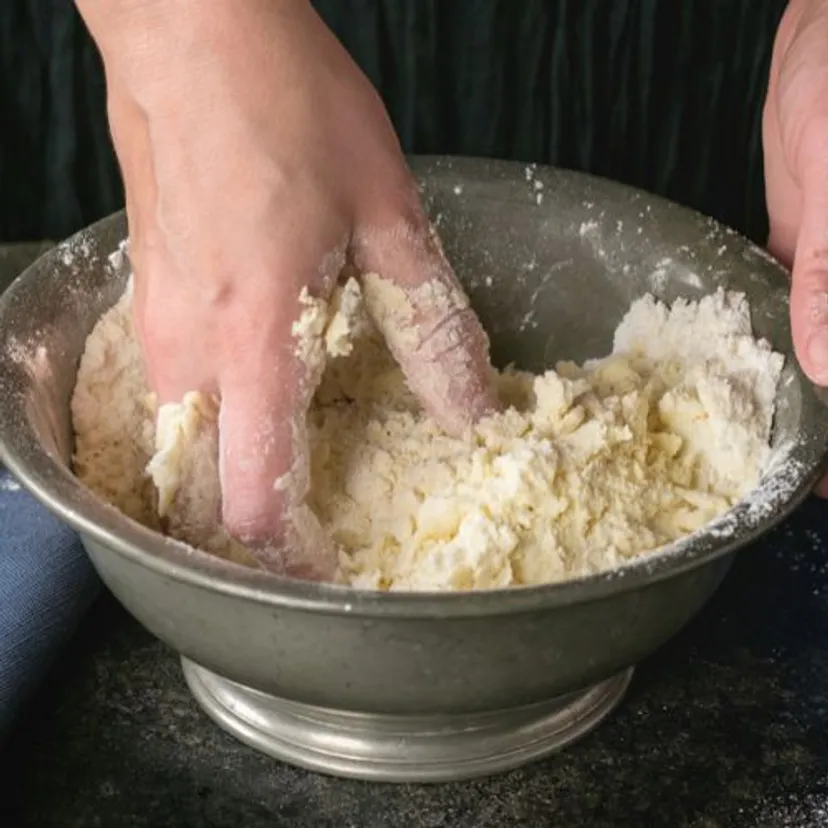 Moja mama piecze wyśmienite ciasto z owocami. Sekretem jest nietypowa kruszonka